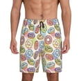 thumbnail image 1 of Balery Glazed Donuts Pantalones cortos de pijama de punto de algodón para hombre con cinturilla y bolsillos-Large, 1 of 6