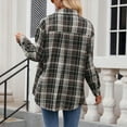 thumbnail image 4 of Towmus Womens and Girls Long Sleeve Flannel Shirt Plus Size Plaid Shirts Casual Lapel Button Down Blouse Tops, 4 of 4