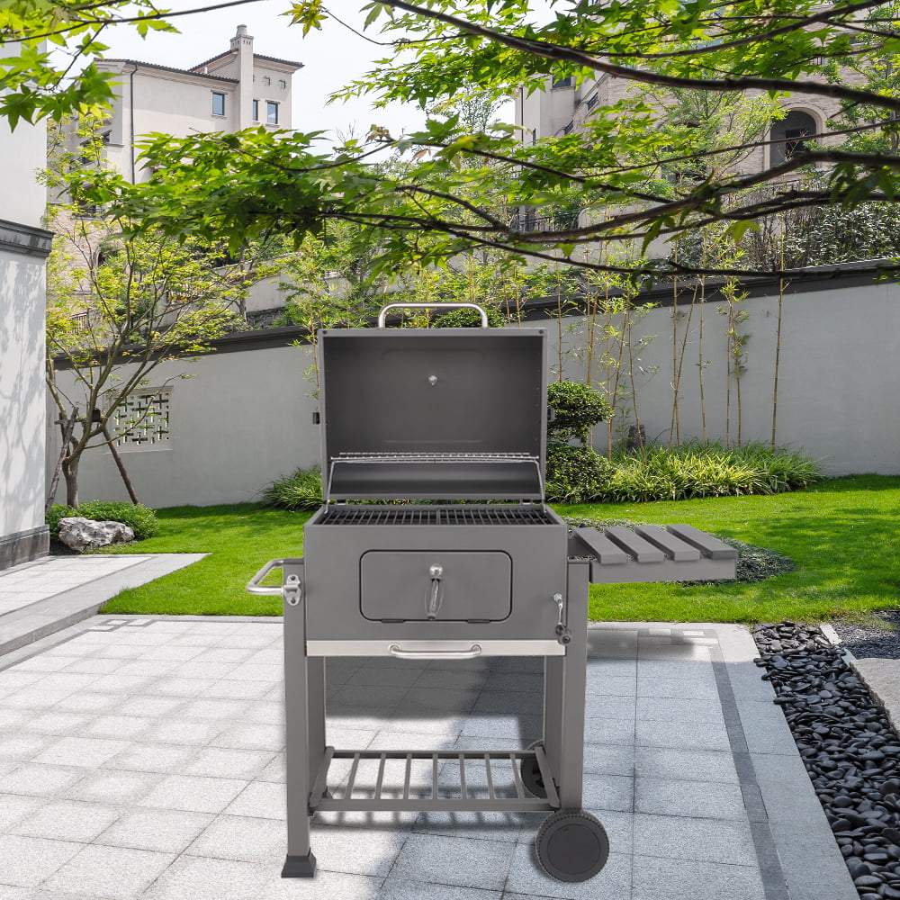 Charcoal Barbecue on Wheels BBQ Trolley