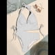 thumbnail image 4 of Conjuntos de Bikini para Mujer, de Cintura Alta, Acanalados, con Cuello Halter y Cordón Fruncido, de Dos Piezas. M, 4 of 8