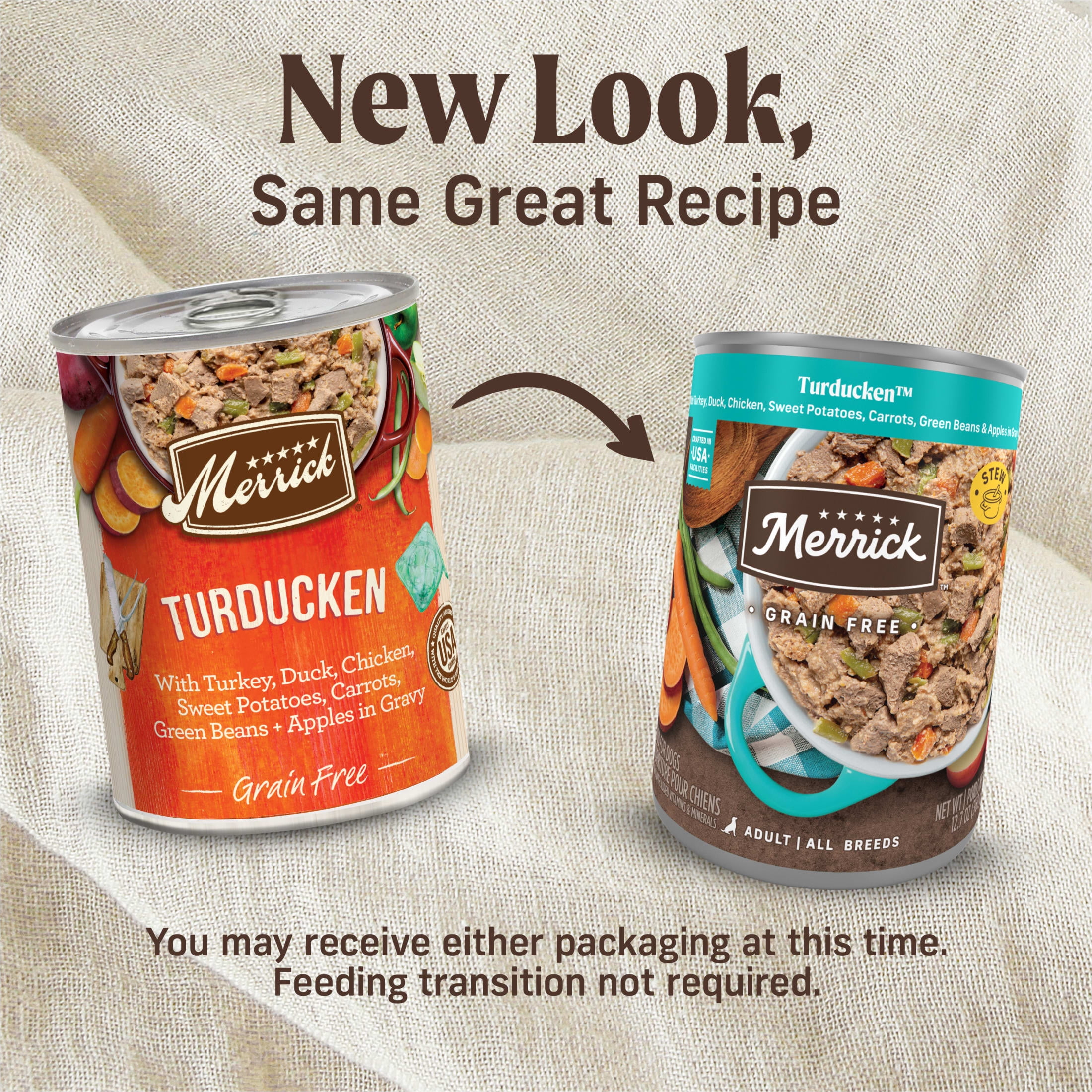Merrick Grain Free Wet Dog Food for Adults, Turducken & Veggies in Gravy, 12.7 oz Cans (12 Pack)