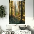 thumbnail image 3 of Farm House Decor Wall Hanging Tapestry, Sunset View of Dark Pine Forest in Autumn Foggy Scene with Sunbeams Trunks Shadow, Bedroom Living Room Dorm Accessories, 60 X 80 Inches, by Ambesonne, 3 of 5