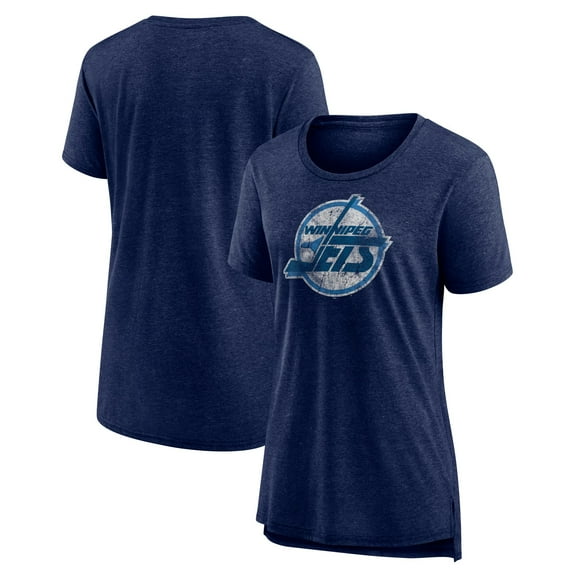 Women's Navy Winnipeg Jets Slow Whistle Tri-Blend T-Shirt