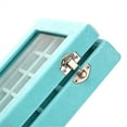 thumbnail image 5 of LANTWOO 24 Grids Velvet Glass Ring Earrings Jewelry Box Earrings Organizer Storage Holder Display Case (Light Blue), 5 of 7