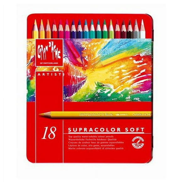 CARAN DACHE/CREATIVE ART 3888318 CARAN DACHE SUPRACOLOR 18 COLOUR PENCIL METAL BOX SET