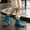 Green, variant on FRSASU Women's Ankle Rain Boots Floral Fleece Lined Waterproof Short Boots Non‑Slip PVC Garden Shoes Purple-B