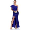 thumbnail image 3 of HSHDLDF Women's One Shoulder Ruffled Split Mermaid Evening Gown Cocktail Long Formal Dress, 3 of 6