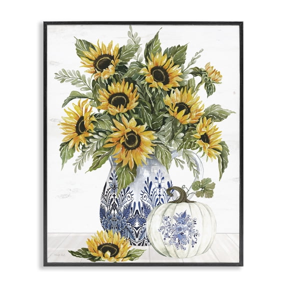 Stupell Industries Farmhouse Imperial Autumn Sunflowers Black Framed Giclee Art, 11 x 14, by Cindy Jacobs