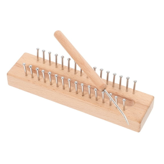 SEWOART 1 Set Yarn Weaving Loom Wooden Rectangle Shape Light Brown for Giving
