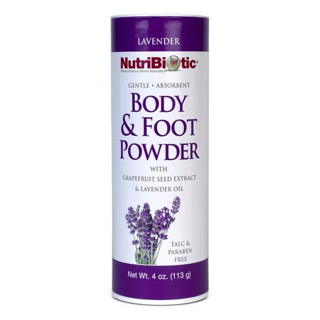 NutriBiotic Body & Foot Powder with GSE & Lavender Essential Oil, 4 Oz
