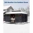 thumbnail image 7 of 12x20 ft Hardtop Gazebo Sunroom, Enclosed Gazebo with Floor-to-Ceiling Sliding Doors, All-Aluminum Alloy Frame, Screen Outdoor Room Solarium for Backyard, Patio, and Deck, 7 of 7