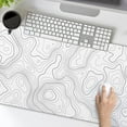 thumbnail image 6 of Topographic Map Large Mouse Pad XL White Lines Contour Geographic Extended Large Desk Mat Big Desk Pad 80X30 CM Non-Slip Rubber Base Stitched Edge Long Mousepad,31.5×11.8 Inch, 6 of 6