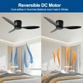 thumbnail image 6 of 42" Flush Mount Ceiling Fan without light, 3 Reversible Blades, with 6 Speeds Reversible DC Motor,Low Profile Ceiling Fan with no light for Living Room Kitchen Bedroom, 6 of 7
