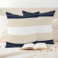 thumbnail image 4 of Pack of 2 Outdoor Pillow Covers 18x18 Inch Waterproof Navy Beige Striped Throw Pillow Covers,Decorative Couch Pillow Case Sham Gradient Geometric Blue White Patio Garden Pillowcases Cushion Covers, 4 of 8