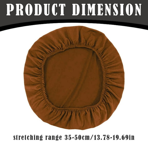 Shiogb Clearance Round Velvet Bar Stool Seat Washable Stool Cushion Slipcover Elastic Bar Chair For Chair, Elastic Cushion Cover Coffee Color 5.9X4.7X0.4 Inches, 1X Cushion Cover