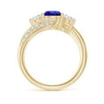 thumbnail image 2 of ANGARA Natural Tanzanite and Diamond Three Stone Bypass Engagement Ring in 14K Yellow Gold for Women (Size-6mm) | December Birthstone, Anniversary, Jewelry Gift for Women | Natural Tanzanite Ring, 2 of 8