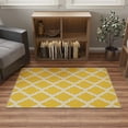 thumbnail image 2 of Ottomanson Trellis Area Rug 3'3" x 5' - Non Slip Low Pile Carpet, Yellow, 2 of 12