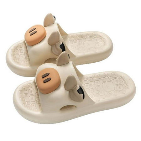 

Stamzod Womens Mens Cartoon Slippers Super Soft Breathable Anti-Slip Bedroom Home Slippers Clearance Khaki 43