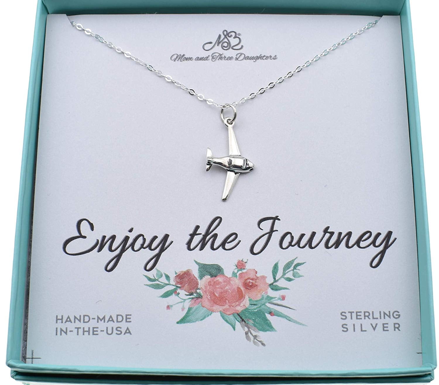 Airplane necklace in sterling silver 