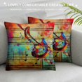 thumbnail image 3 of JEUXUS Music Note Pillow Cover  Colorful Graffiti Creative Plank Stripes Watercolor Art Farmhouse Decorative Throw Pillow Cover Square Cushion Case for Home Sofa Couch Decoration, 3 of 5