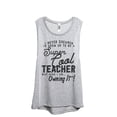 thumbnail image 1 of Super Cool Teacher Women's Fashion Sleeveless Muscle Workout Yoga Tank Top Sport Grey Small, 1 of 3