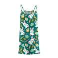 thumbnail image 4 of ATOGUTA Girls Dress Casual Summer Spaghetti Straps Easter Romper Dresses with Pockets for Kid Size 3T-10. Multicolor, 4 of 6