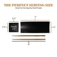 thumbnail image 2 of BambooMN 6 Piece, 2 Sets of 7" Reusable, Eco-Friendly, Black Bamboo Sushi Serving Plates/Trays: Chopsticks, and Soy Sauce Dishes Included!, 2 of 5