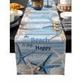 thumbnail image 2 of Blue Starfish Coastal Cotton Linen Table Runner 13 x 90 inch Nautical Shell Summer Beach Vintage Non-slip Rectangular Dining Table Decor for Wedding Party Holiday Dinner, 2 of 8