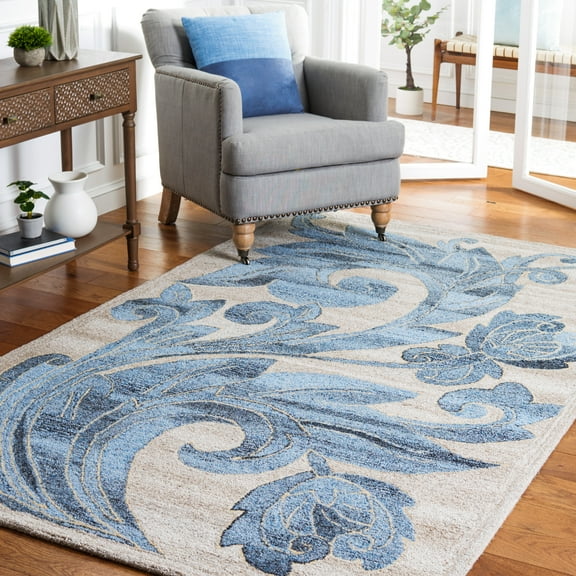 SAFAVIEH Abstract Parker Floral Area Rug, Beige/Blue, 4' x 6'