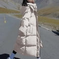 thumbnail image 2 of VEKDONE Womens Long Quilted Coat Winter Warm Hooded Puffer Jacket Thickened Cotton Padded Overcoat Knee Length Coats with Pockets, 2 of 3
