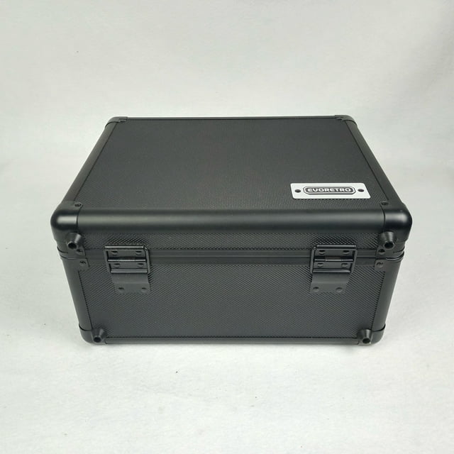EVORETRO Boîte de Rangement pour Cartes Graduées Robuste 3 Rangées Aluminium Noir