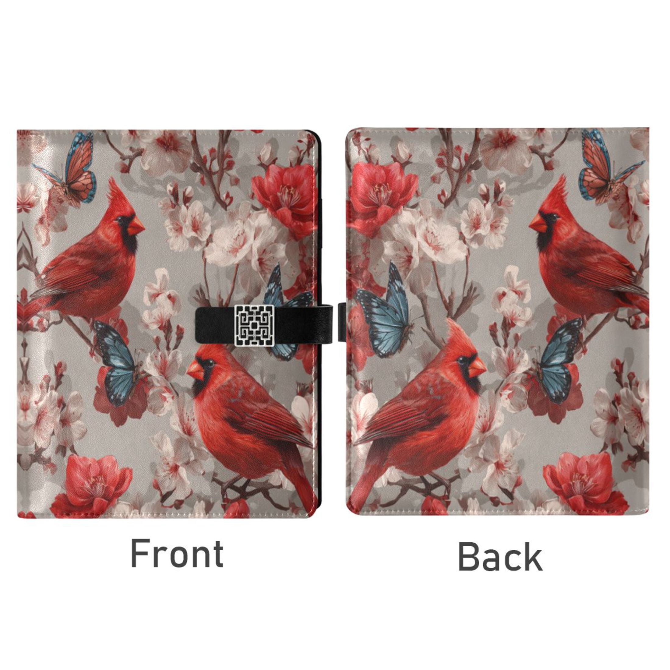 Leather Planner Leather Notebook Notebook Journal Binder Design Pen Pocket Design Convenient for Storage Cute Red Bird