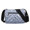 thumbnail image 4 of Bolsa de hilo de nailon para mujer moda coreana de invierno con asa superior de Color puro JShteea Para Estrenar, 4 of 8