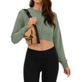 thumbnail image 3 of ADREAMLY Womens Crew Neck Activewear Tops Long Sleeve Workout Crop Tops Casual Loose T-Shirt, 3 of 6