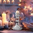 thumbnail image 7 of 2pcs Taper Candle Holders Bulk, Clear Glass Candlestick Holders for Centerpieces, Modern Wedding Decor,Elegant Table Decorations for Dining, Anniversary,Party&Home Centerpiece Decor, 7 of 7
