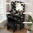 thumbnail image 2 of Zzistar Vanity Desk with Mirror and Lights, Makeup Vanity with Power Outlet, 3 Lighting Modes Adjustable Brightness, Small Vanity Table Set with 2 Drawers, Makeup Table for Bedroom, 2 of 6