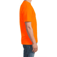 thumbnail image 3 of Hanes Men’s Essential Short Sleeve T-Shirt, Hi Vis 60/40 Cotton/Poly Work Tee, Safety Orange, S, 3 of 5