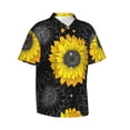 thumbnail image 2 of Floral Sunflower 1 Men's 3d Print Casual Button Down Shirts, Novelty Hawaiian Short Sleeves M, 2 of 8