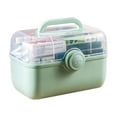 thumbnail image 3 of kurtrusly Pill Case 2-layers Emergency First Aid Kit Organizer Plastic Container Green large, 3 of 6