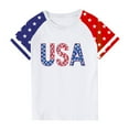 thumbnail image 4 of FamilyThread Kids Fourth of July Shirt for Boys Girls Red White and Blue Shirt America Flag Short Sleeve Patriotic American Flag Kids Clothing, 4 of 4