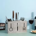 thumbnail image 4 of Organizador de cubiertos de madera, estante de almacenamiento de vajilla con 3 compartimentos, soporte para utensilios, carrito de cubiertos para mesa Sunnimix Soporte para cubiertos, 4 of 8
