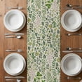 thumbnail image 4 of Table Runner 36 Inches Long for Kitchen Dining, Green Leaves Dresser Scarf Farmhouse, Dining Table Decorations for Wedding/Parties, Elegant Pastoral Summer Botanical Vintage 13 x 36 In, 4 of 8
