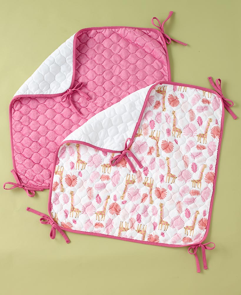 Sets of 2 Oversized WaterResistant Crib Sheet SaversGiraffes