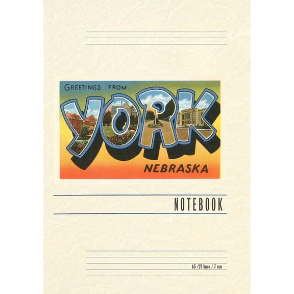 Vintage Lined Notebook Greetings from York, (Paperback)