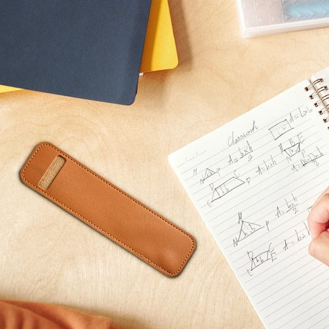 Ovzne Solid Color Leather Pen Case Pen Case Microfiber Soft Leather Pen Case Student Stationery Storage On Clearance