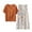 Brown, variant on Runfenguu Summer Outfits For Women 2025 Women' Casual Loose Print Short Sleeve V-Neck Blouses Pants Sets