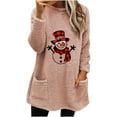 thumbnail image 2 of VgaVtl Fall Winter Christmas Sweatshirts for Women 2025 Long Sleeve Women's Sweatshirt Graphic Pockets Thick Sweatshirt,Pink XL, 2 of 4