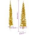 thumbnail image 4 of vidaXL Slim Artificial Half Christmas Tree with Stand Gold 180 cm, 4 of 5