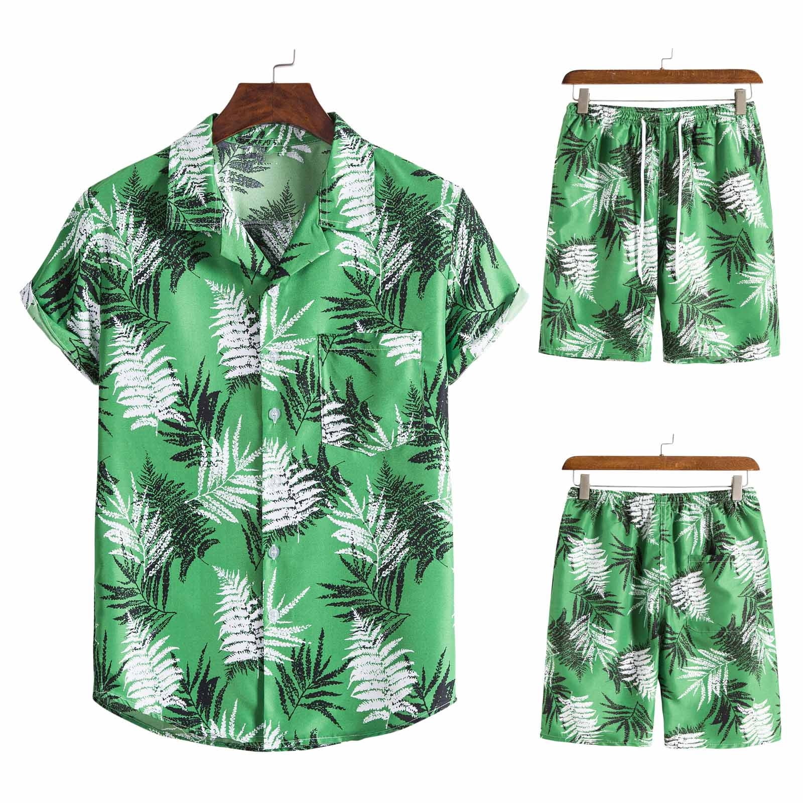 CTEEGC Tropical Storm Hawaiian Suits for Men Regular Fit/Relaxed Fit