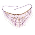 thumbnail image 1 of Lady Belly Dance Lentejuelas Con Cuentas Velo Facial Accesorio De Disfraces De Halloween Púrpura SM SunniMix Danza del Vientre Cara Velo, 1 of 7